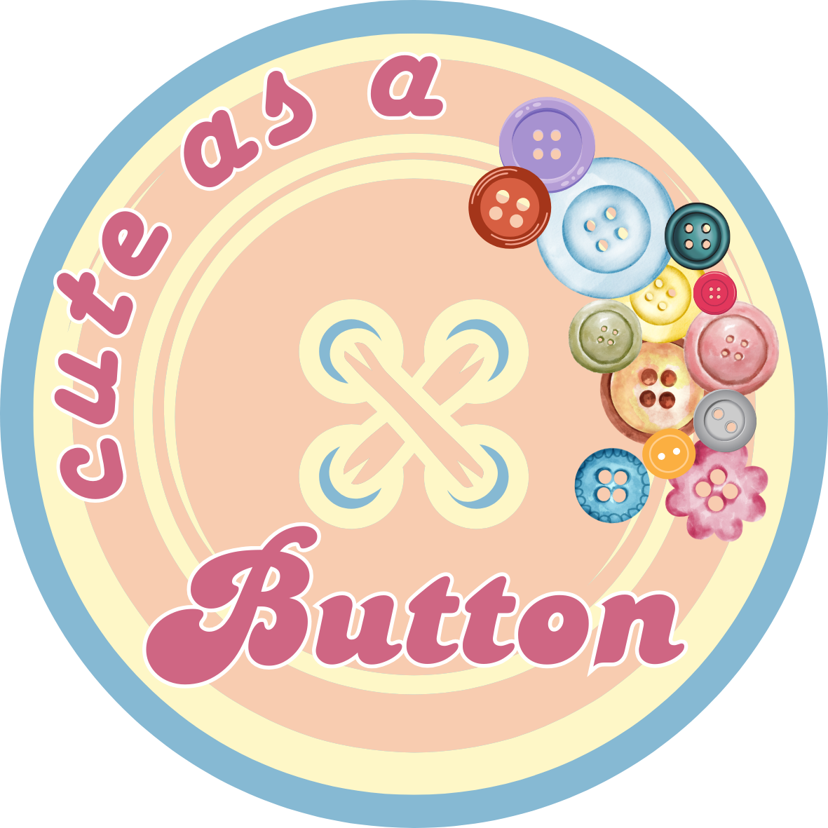 southern charm stickers cute as a button